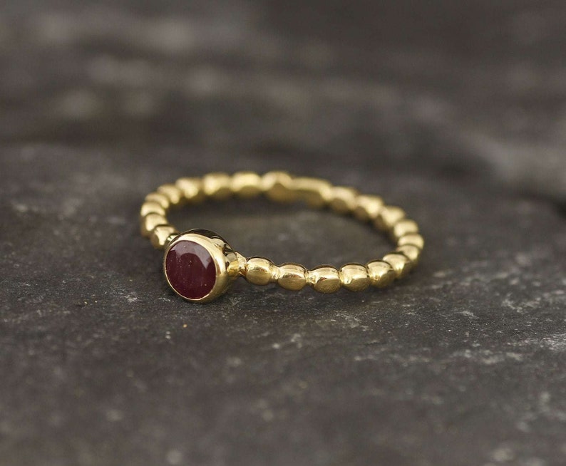 Gold Ruby Ring, Natural Ruby, July Birthstone, Red Ruby Ring, Vintage Ruby Ring, Ruby Promise Ring, Red Ring, July Ring, 925 Silver, Ruby image 3