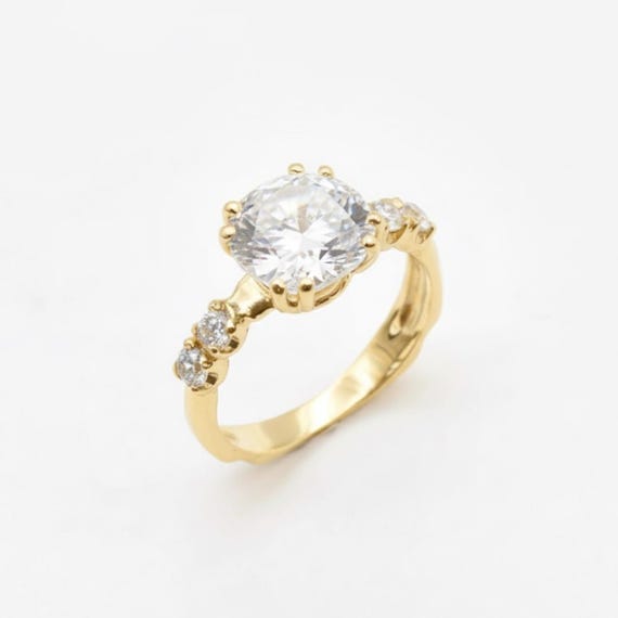 Diamond Engagement Ring, 4 Carat Diamond, Created Diamond, Proposal Ring, Promise Ring, CZ Diamonds, Sparkly Ring, Solid Silver Ring