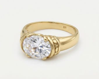 Anillo vintage de diamantes, diamante creado, anillo de diamantes de oro, anillo tribal de oro, anillo bohemio de oro, anillo antiguo de oro, anillo solitario de diamantes
