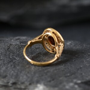 Gold Garnet Ring, Natural Garnet, Antique Ring, Red Garnet Ring, Red Vintage Ring, Gold Filled Ring, Statement Oval Ring, Gold Vermeil Ring image 8