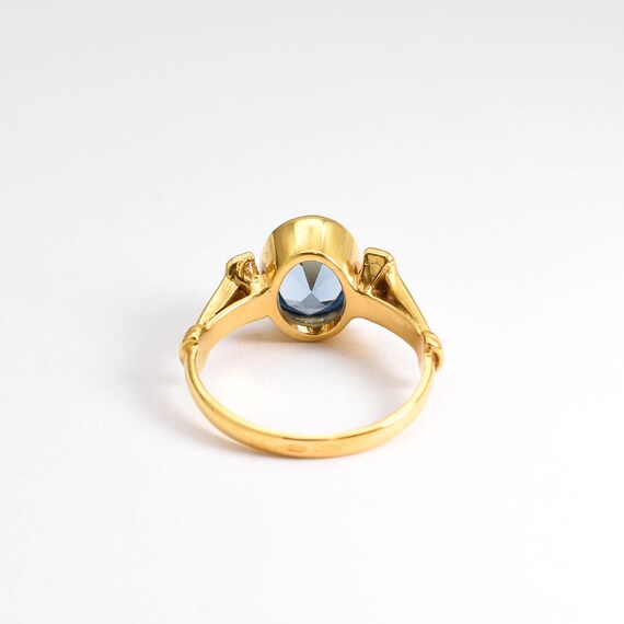 Bague en or aigue-marine, bague solitaire vintage, bague diamant