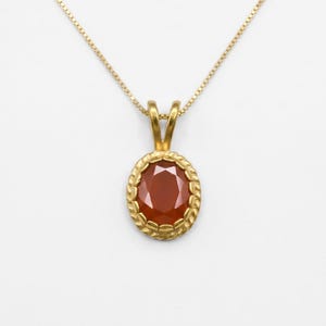 Gold Carnelian Necklace, Victorian Pendant, Natural Carnelian, Gold Carnelian Necklace, Red Agate Necklace, Carnelian Gift, Christmas Gift image 1
