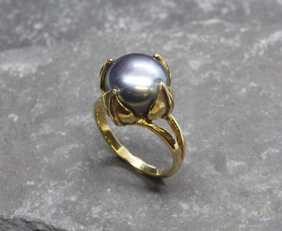 Vintage black pearl deals ring