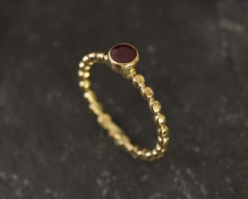 Gold Ruby Ring, Natural Ruby, July Birthstone, Red Ruby Ring, Vintage Ruby Ring, Ruby Promise Ring, Red Ring, July Ring, 925 Silver, Ruby image 9