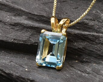 Blue Topaz Pendant - Etsy UK
