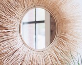 Wicker Wall Mirror 24 quot Handmade