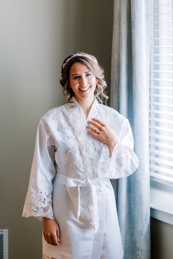 Unpack Moms Wedding Gown, Bridal Robe Made From Mom's Wedding Gown,  Handmade Bridal Robe, Bridal Shower Gift, Repurpose Wedding Gown - Etsy