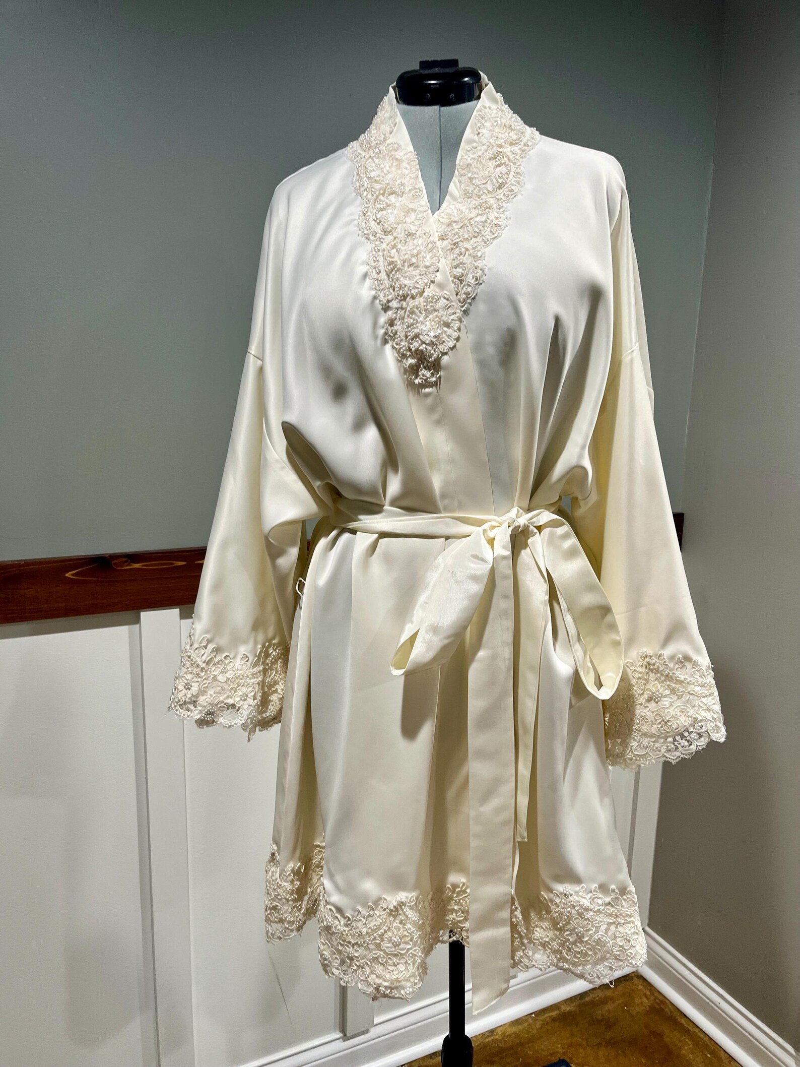 Unpack Moms Wedding Gown, Bridal Robe Made From Mom’s Wedding Gown ...