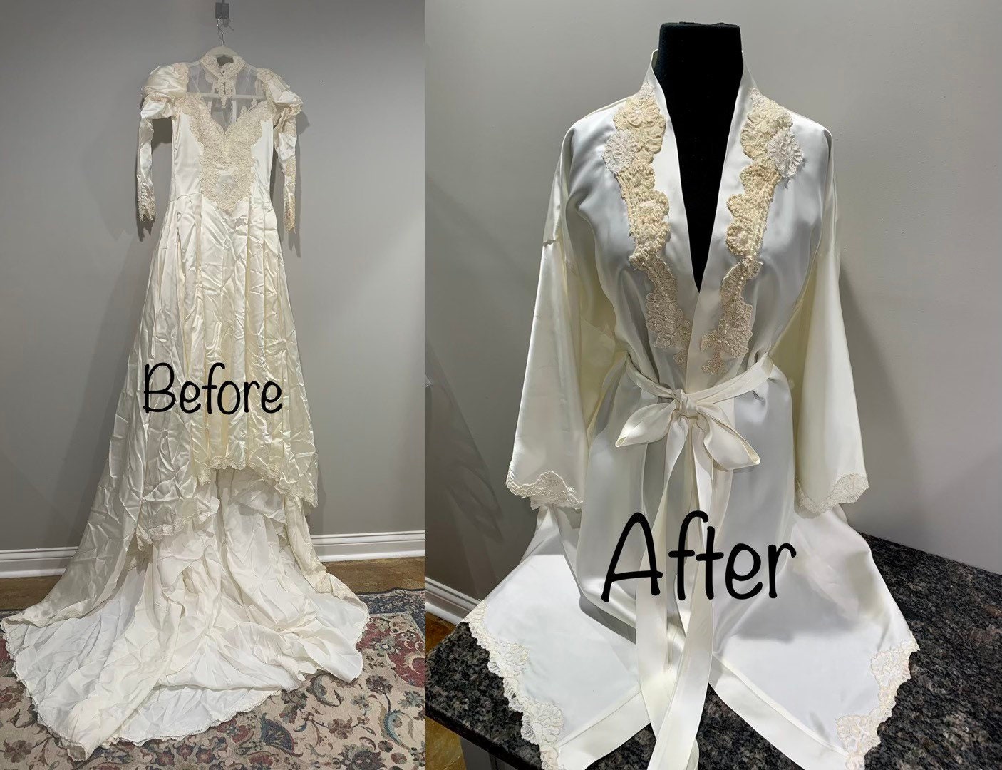 Wedding Robes For Brides Made From Mom's Wedding Dress