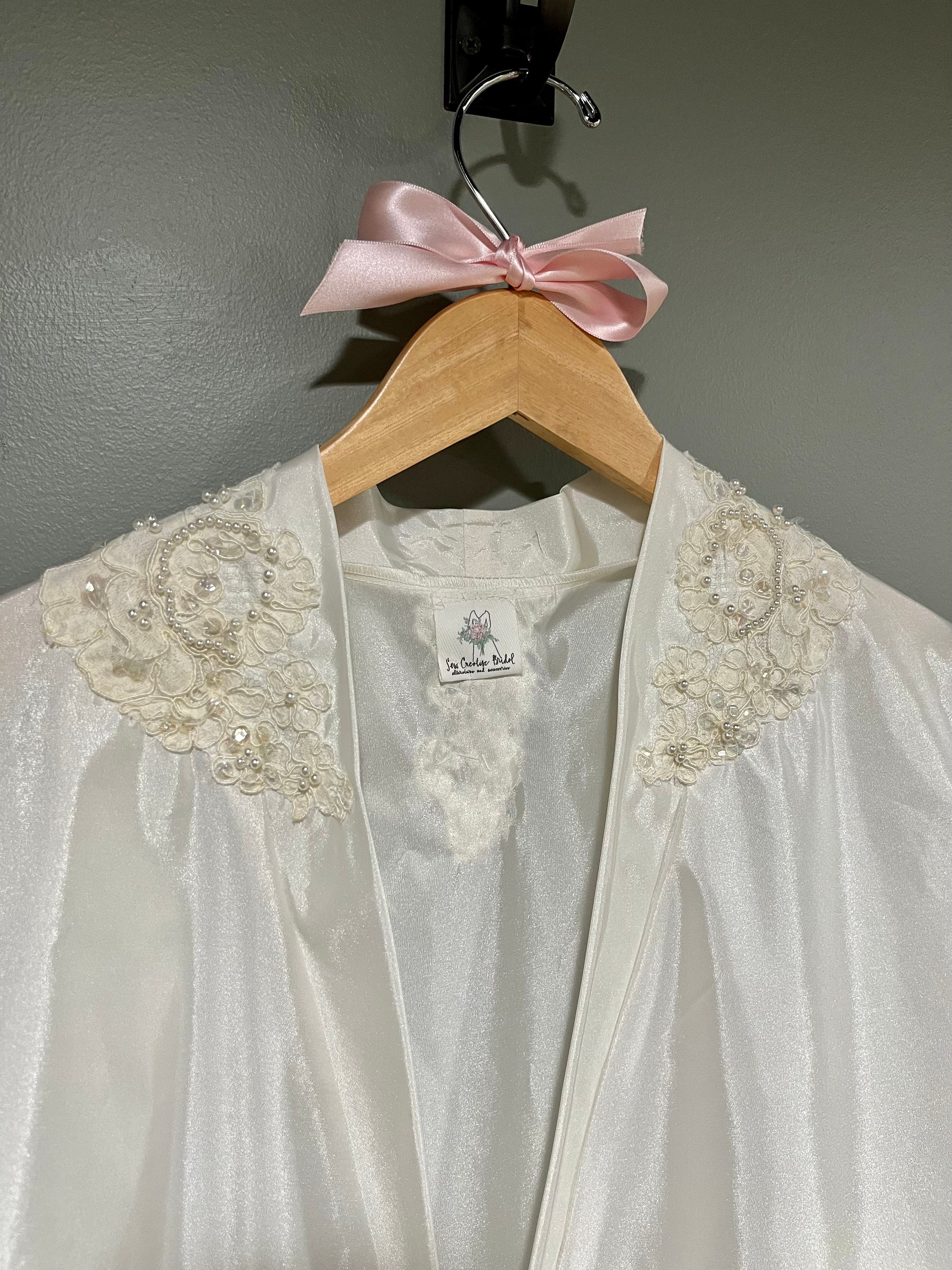 Unpack Moms Wedding Gown, Bridal Robe Made From Mom’s Wedding Gown ...