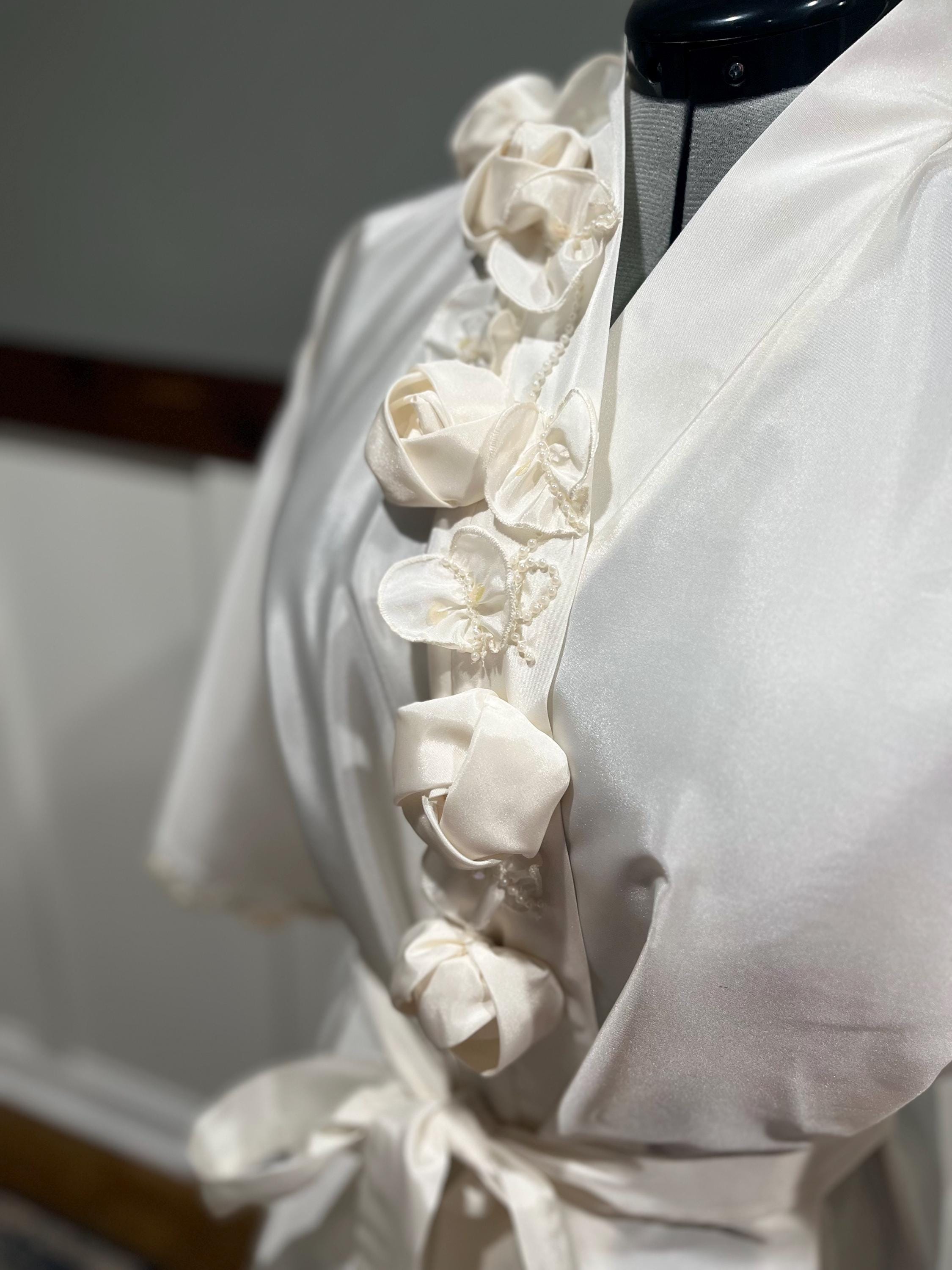 Unpack Moms Wedding Gown, Bridal Robe Made From Mom’s Wedding Gown ...