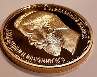 Ruble 1901 Nicholas II Russian Ruble Gold Plated Coin Russian Empire Rubles Souvenir Gift