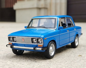 Retro Lada 2106 1:24 Legierungs-Modellauto Diecast Modellauto Sound-Lichteffekt Sammlung Souvenir Geschenk Russisches Auto