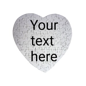 Rompecabezas personalizado en forma de corazón, rompecabezas personalizado, su foto de texto, impresión hecha a mano, regalo de cumpleaños