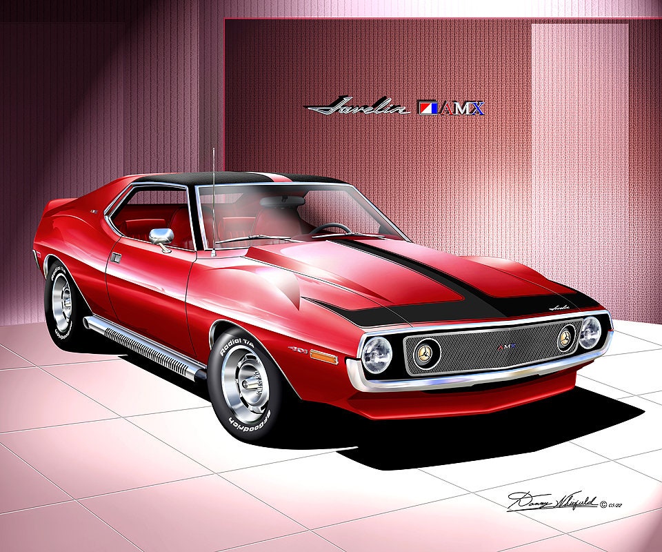 1971-1973 AMC Javelin AMX Art Print: Vintage Car Poster Comes in 5
