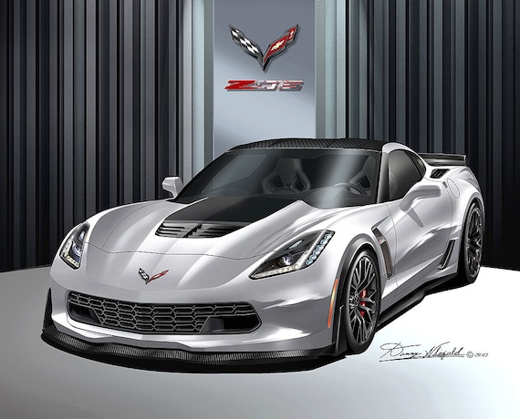C7 Corvette Z06 Art Print: Automotive Wall Decor by Danny