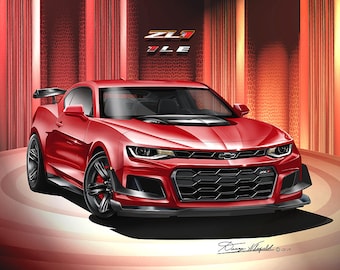2018 Camaro ZL1 Art Print: Car Enthusiast Wall Decor