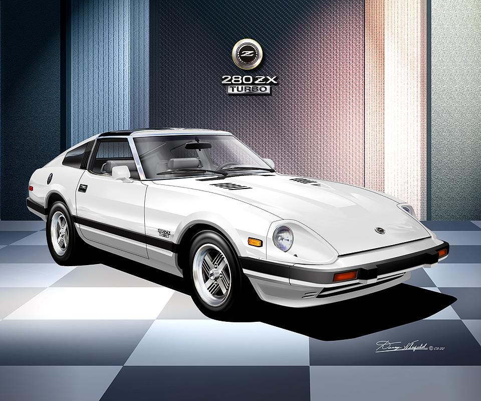 Datsun 280 ZX Turbo Art Print: 1982-1983 Car Poster Comes in 5 to