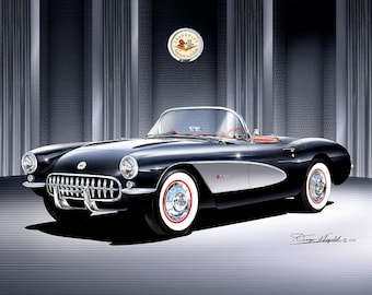 1956-1957 Sports Car Art Print: Vintage Car Poster Comes in 5 to