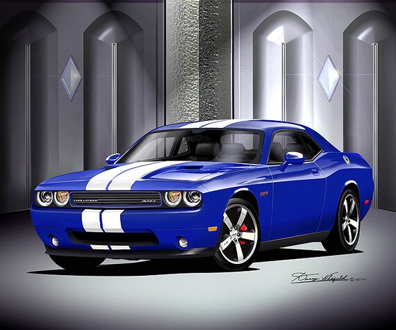 Muscle Car Art Print: 2008-2012 Challenger, Automotive Wall Art