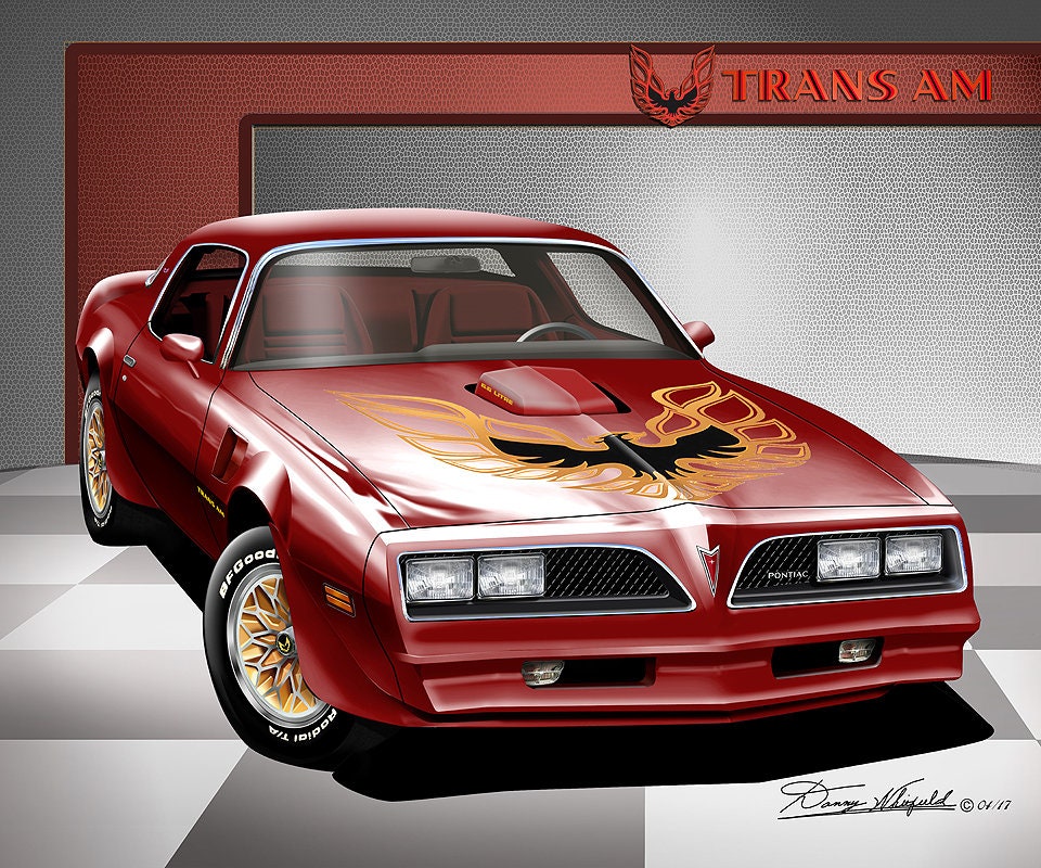 1977-1978 Pontiac Firebird Trans Am Art Print: Automotive