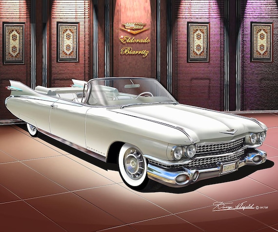 1959 Cadillac Eldorado Art Print: Vintage Car Poster by Danny