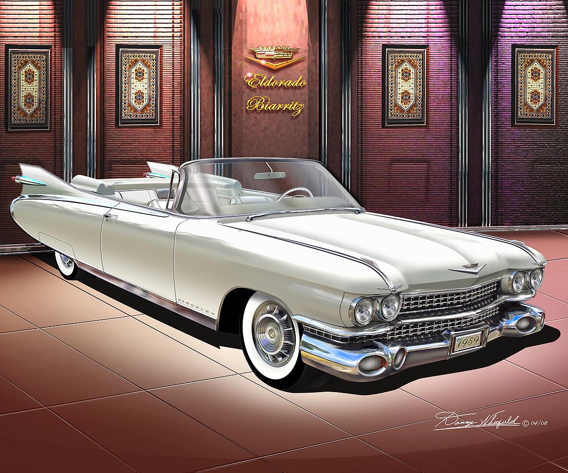 1959 Cadillac Eldorado Art Print: Vintage Car Poster by Danny