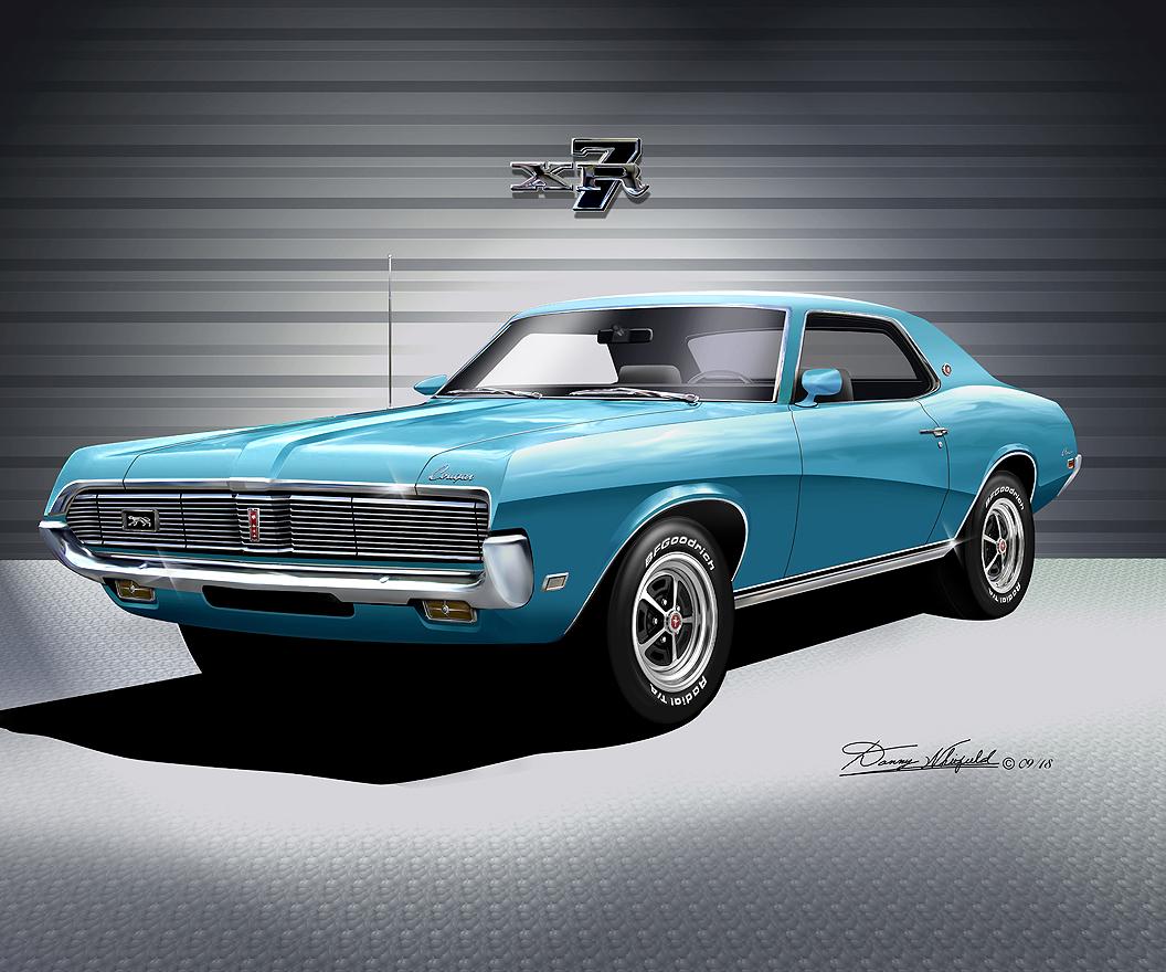 1969 Mercury Cougar Art Print: Automotive Wall Art by Danny