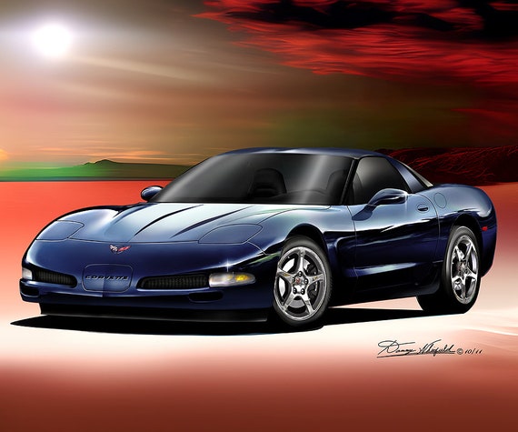 C5 Corvette Art Print: 1997-2004 Automotive Wall Decor (5-10