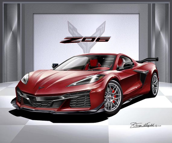 C8 Corvette Z06 Art Print: Automotive Wall Art by Danny Whitfield
