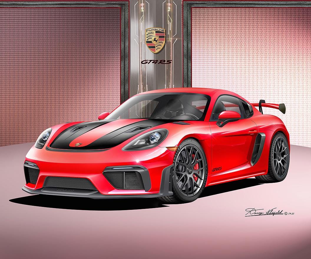 Porsche 718 Cayman GT4 RS Art Print: Automotive Wall Decor (5-10