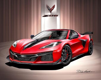 C8 Corvette Z06 Art Print: Automotive Wall Art by Danny Whitfield