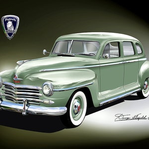 1947 Plymouth Art Print: Vintage Car Poster by Danny Whitfield