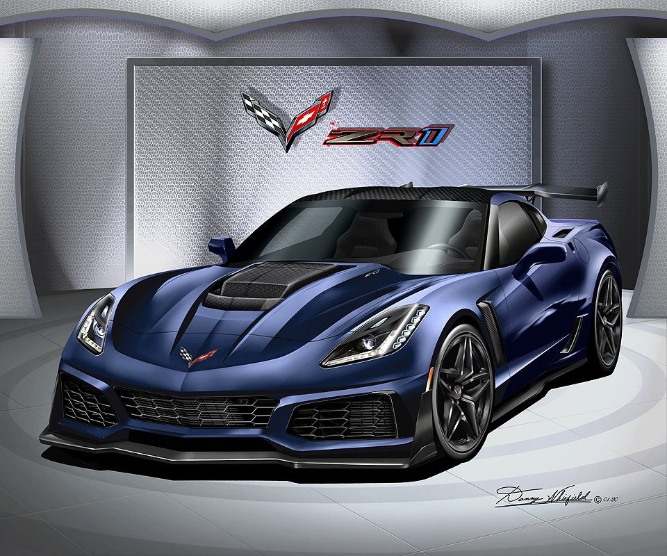 Sports Car ZR1 Art Print: Automotive Wall Art by Danny Whitfield