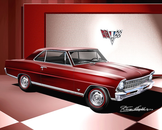 1967 Nova Car Print: Vintage Automotive Wall Art by Danny
