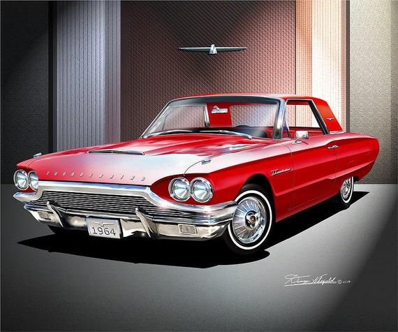 1964 Thunderbird Coupe Art Print: Classic Car Poster - Etsy