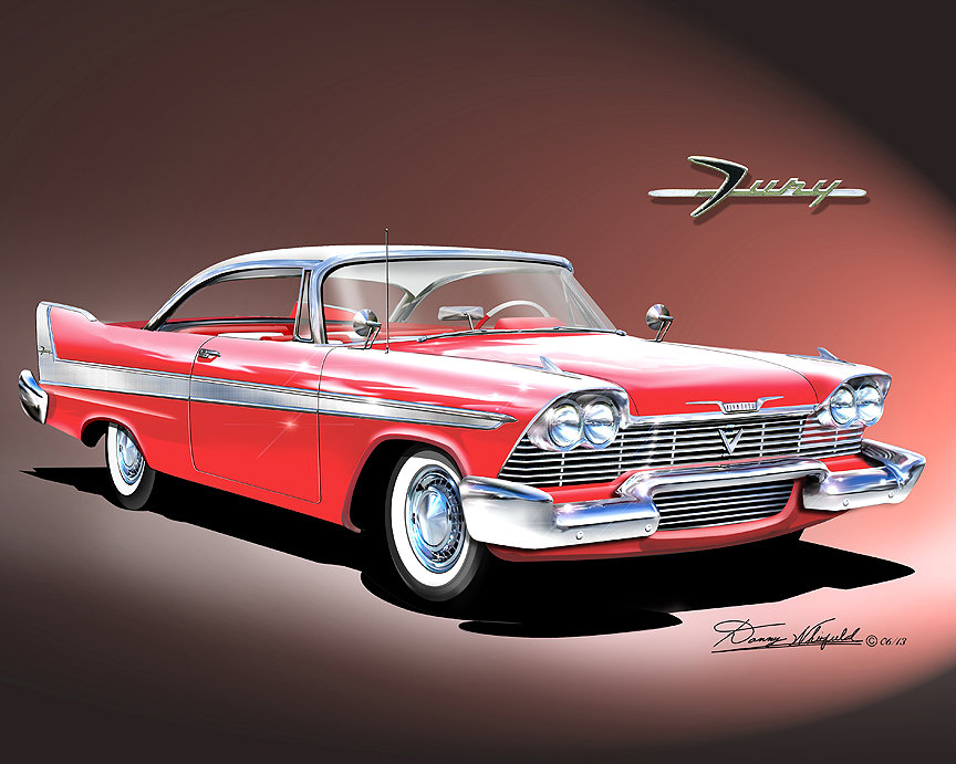 1958 Plymouth Fury Art Print: Vintage Car Poster (5-10 Colors