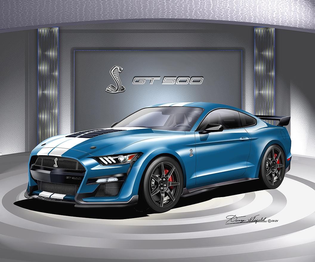 2020-2024 Mustang Shelby GT500 Art Prints by Danny Whitfield Comes