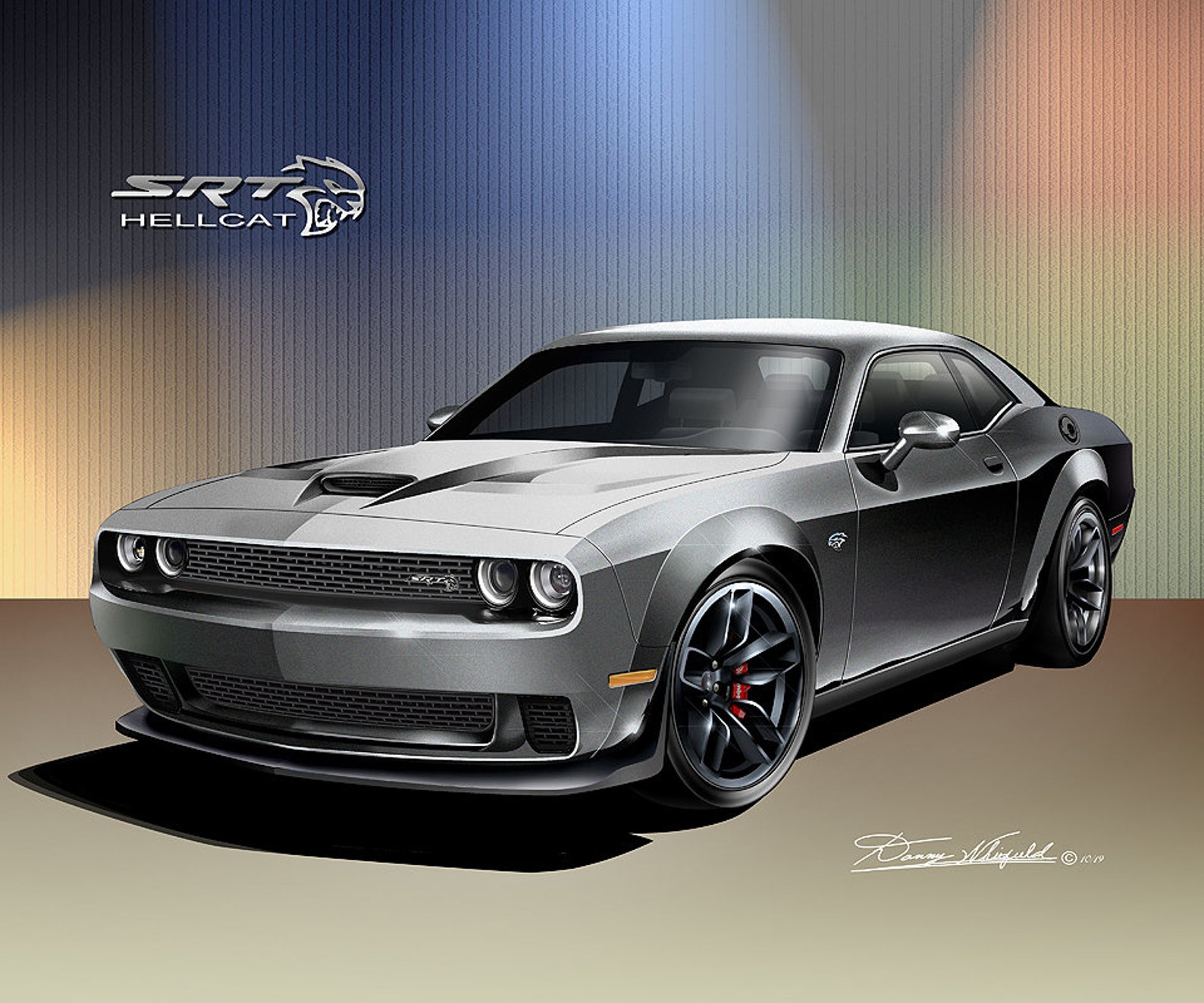 Dodge challenger рисунок