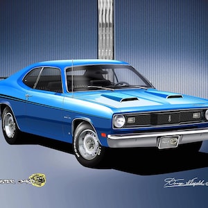 1970 Plymouth Duster Art Print: Vintage Car Poster by Danny Whitfield