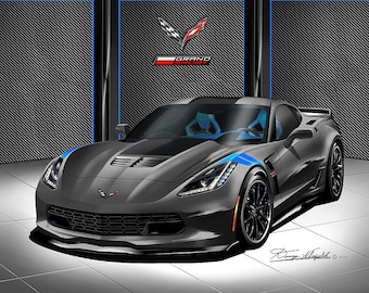 C7 Corvette Grand Sport Art Print: Automotive Wall Decor - Etsy
