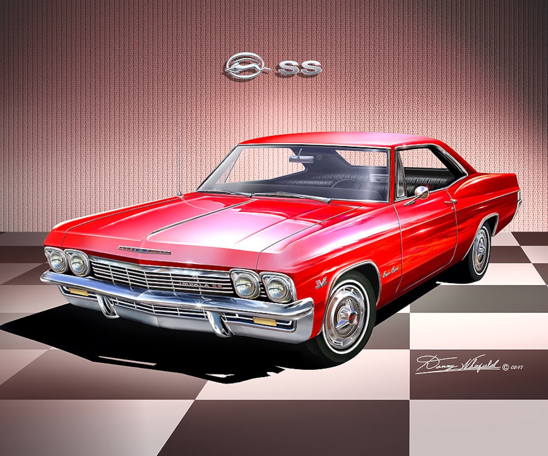 1965 Impala SS Art Print: Car Enthusiast Wall Decor Comes in 5 to
