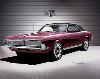 1969 Mercury Cougar Art Print: Automotive Wall Art by Danny