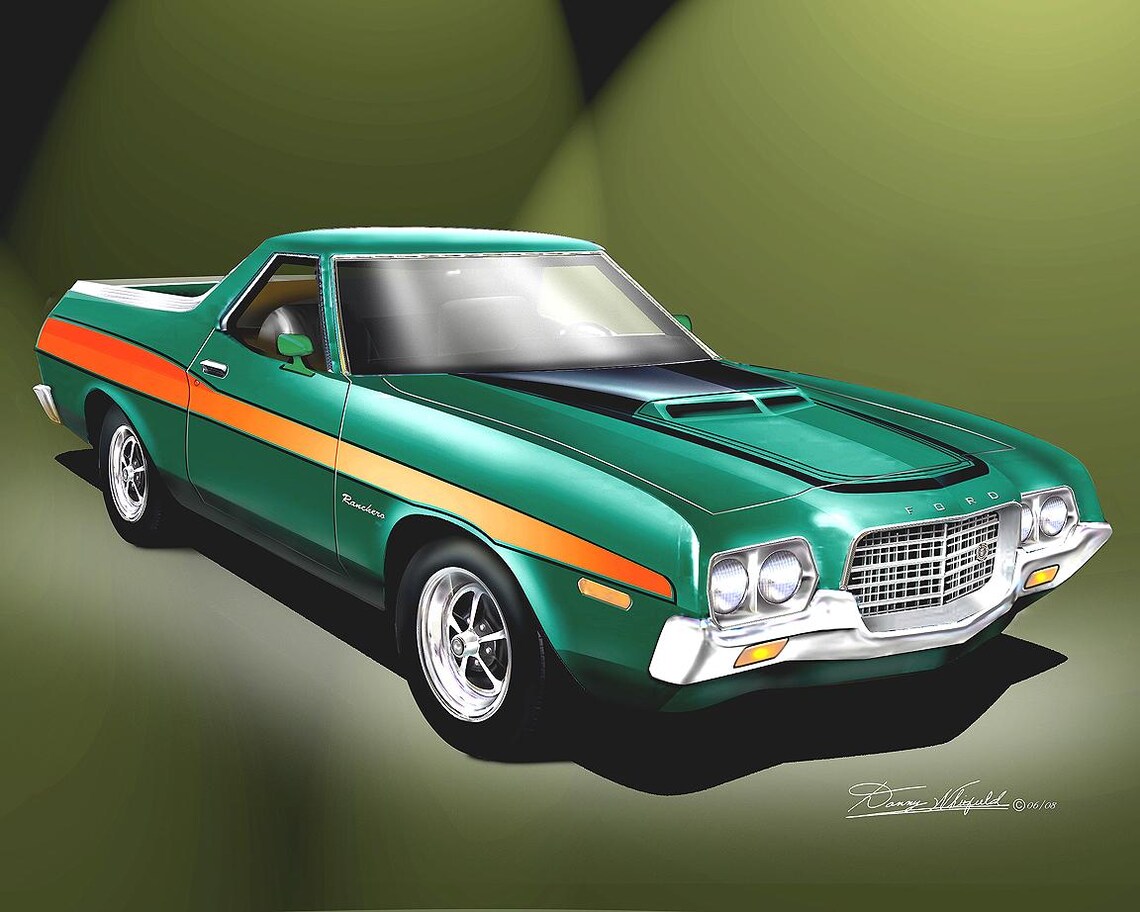 1972 Ford Ranchero Art Print: Vintage Car Poster by Danny Whitfield ...