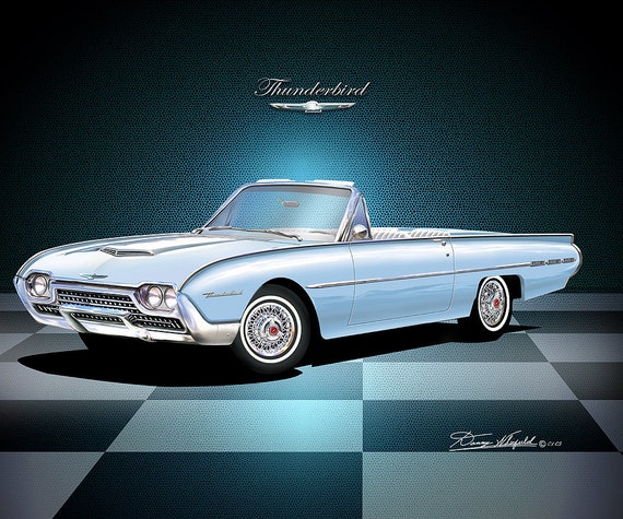 1962 Thunderbird Art Print: Vintage Car Poster (5-10 Colors) - Etsy
