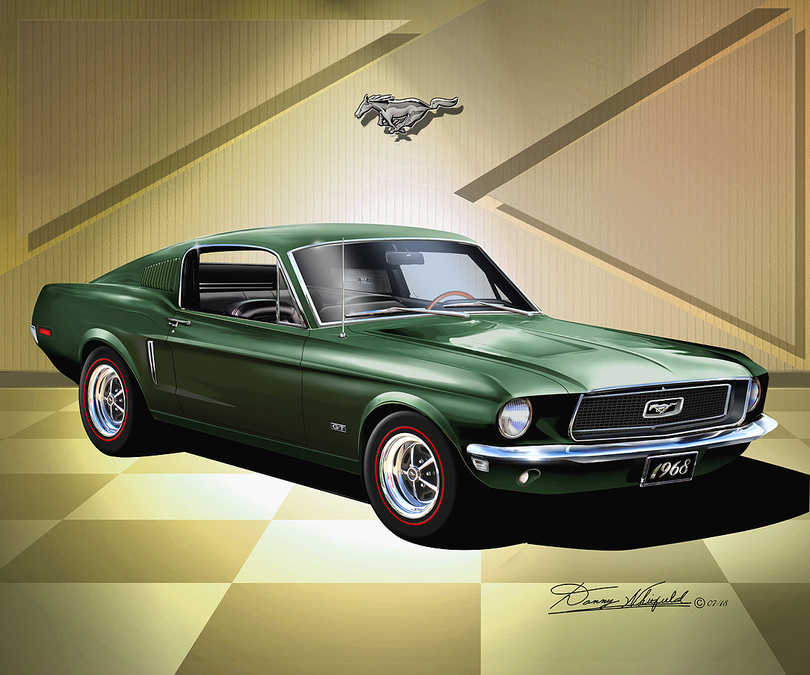 1968 Mustang Fastback Art Print: Automotive Illustration - Etsy