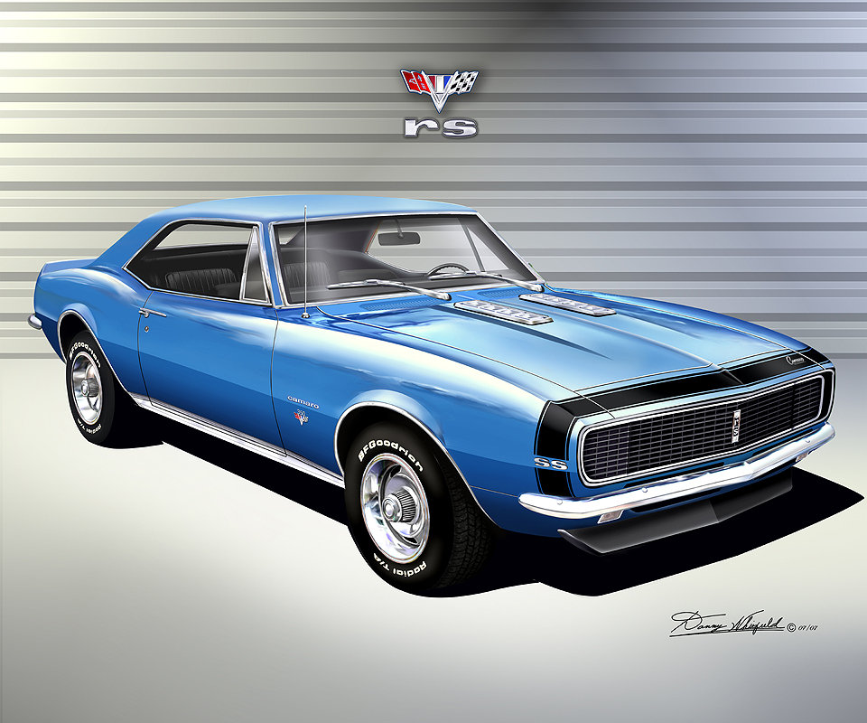 1967 Camaro RS Art Print: Car Enthusiast Wall Decor