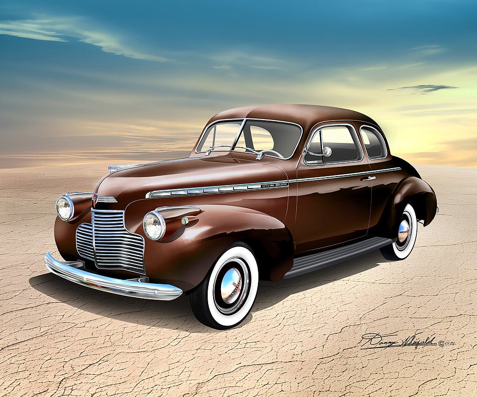1940 Chevrolet Special Deluxe Coupe Art Print: Vintage Car Poster