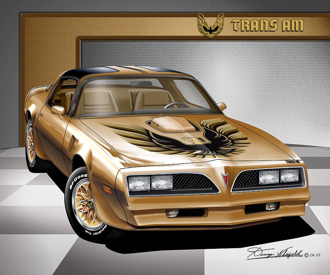1977-1978 Pontiac Firebird Trans Am Art Print: Automotive Illustration ...