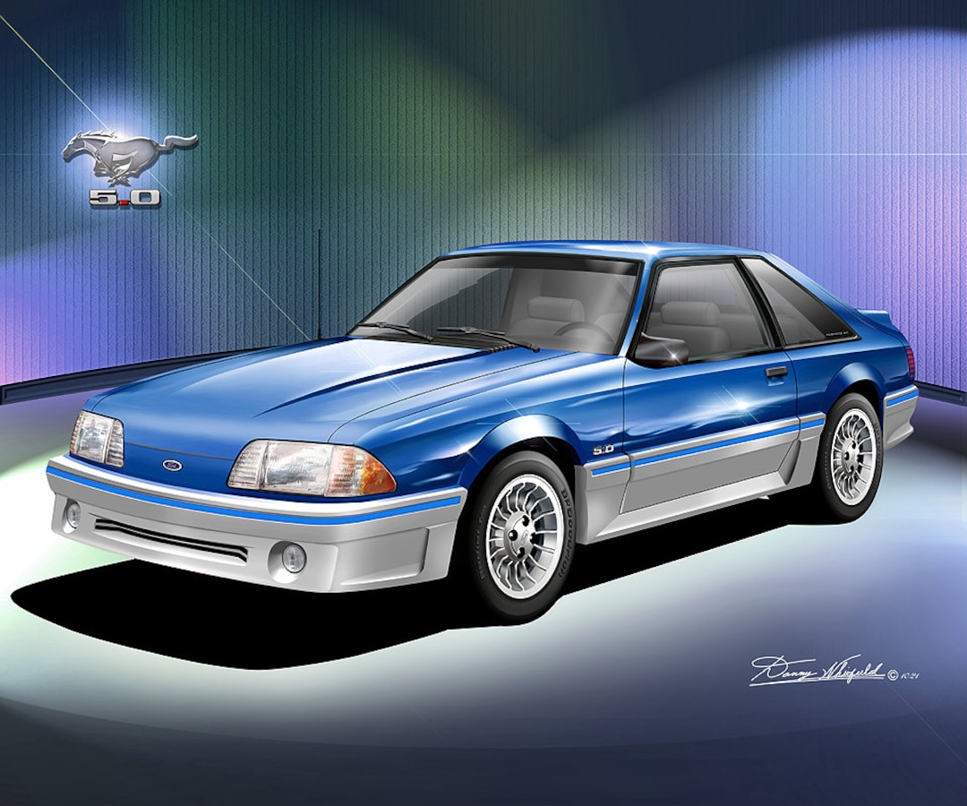 Ford Mustang Prints Danny Whitfield 1987-1991 Etsy España